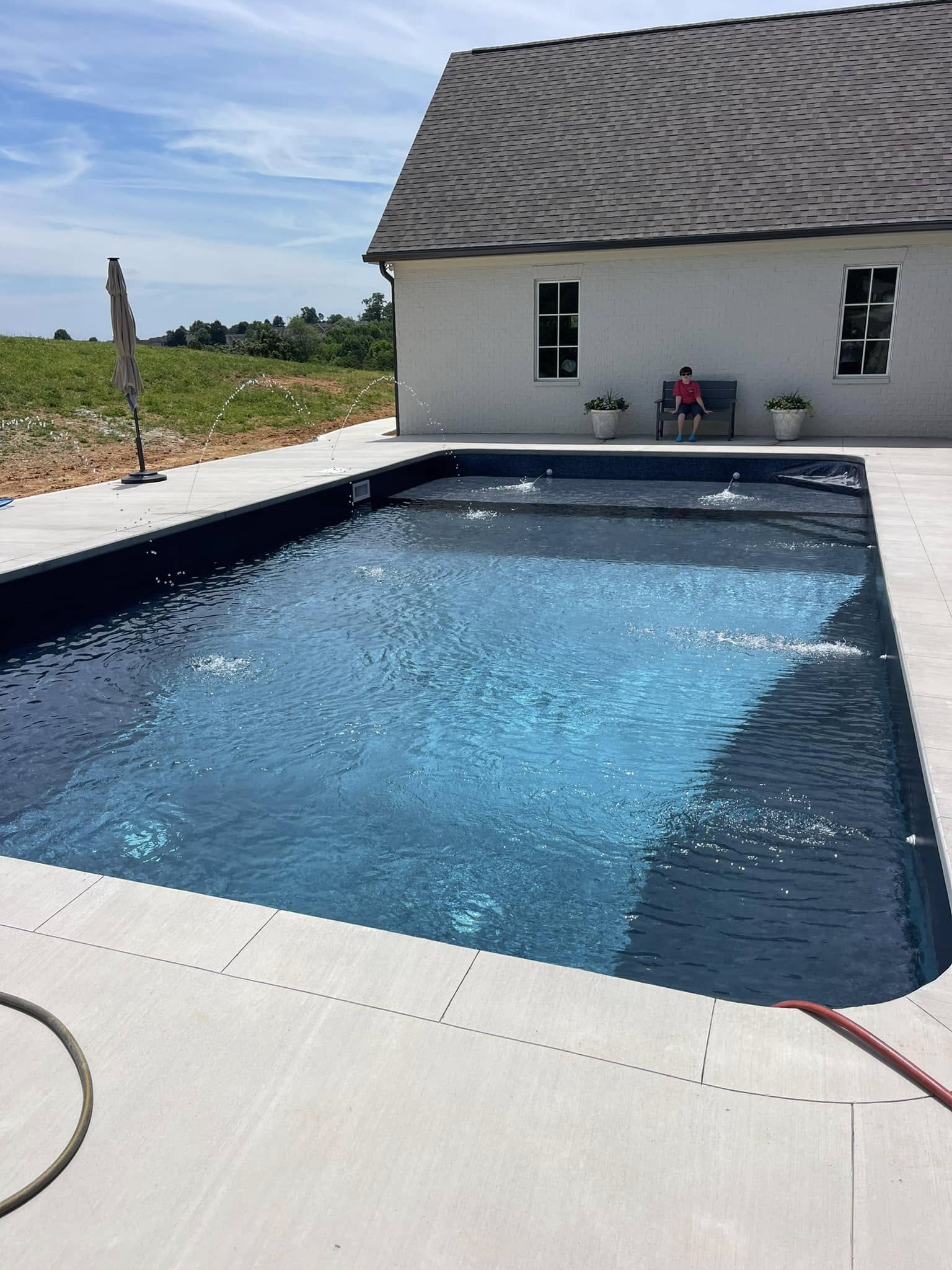 Rectangular gunite pool build